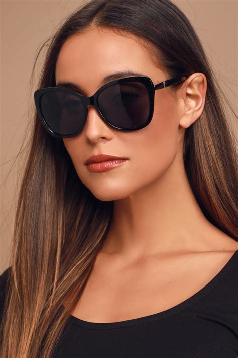 Cute Black Sunnies Oversized Sunglasses Square Sunglasses Lulus