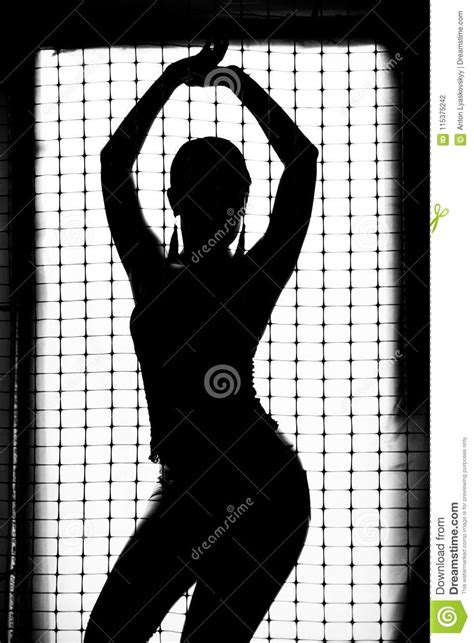 Black Silhouette Of A Girl On A White Background Stock Photo Image Of