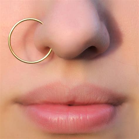 15mm Big Nose Ring Handmade Piercing Jewelry Gold Filled 925 Silver