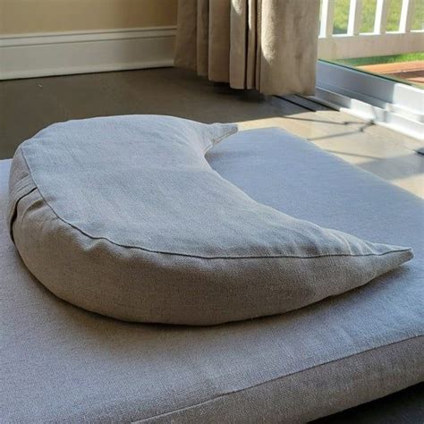 Set Of Zabuton And Buckwheat Crescent Meditation Cushions Made For Comfortable Long And Deep