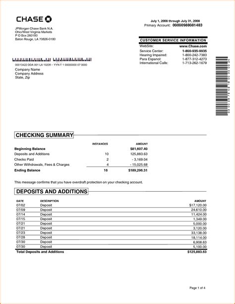 Chase Bank Statement Online Template Best Template Collection