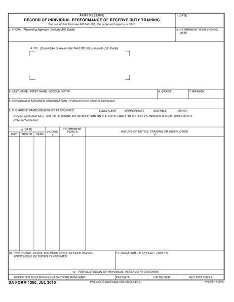 Da Form 1380 Fillable Printable Forms Free Online