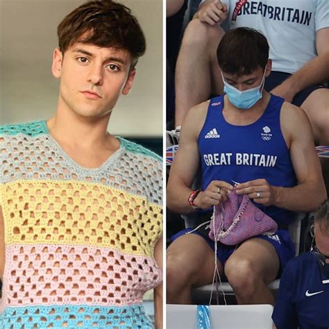 everyone is in love with tom daley and his knitting he is a father a knitter and a gold