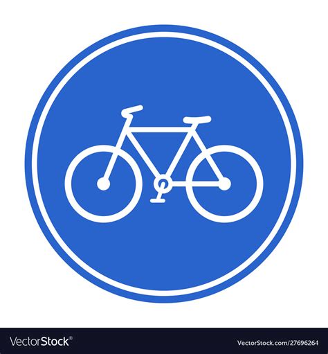 Blue Bicycle Lane Sign Royalty Free Vector Image