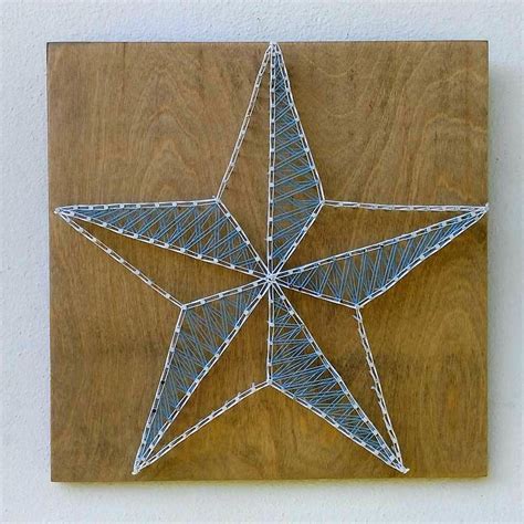 String Art Nautical Star Blue And White Wood Sign By Coutscottage