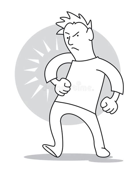 Angry Man With Clenched Fists Stock Vector Illustration Of Emotion