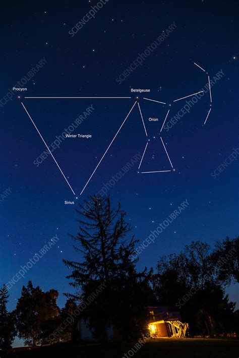 Orion Betelgeuse Procyon And Sirius Stock Image C0334728