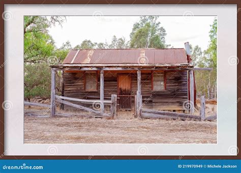 Framed Image Of An Abandoned Australian Homestead In The Bush Stock