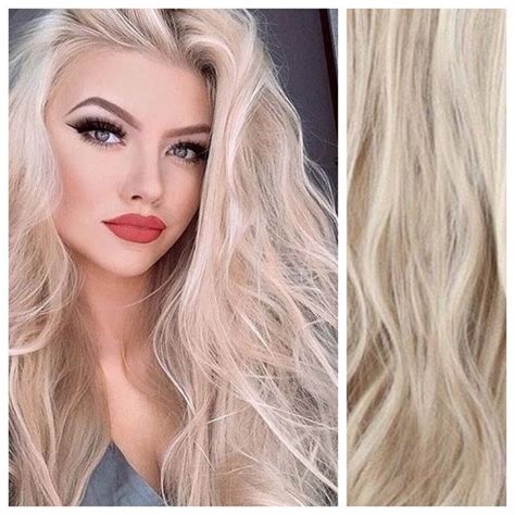 ash blonde hair with platinum blonde highlights hair extensions 24 wavy curly hair 185g double