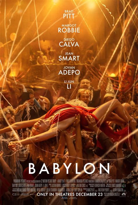 New Poster For Babylon 2022 Movie Story A Tale Of Outsized