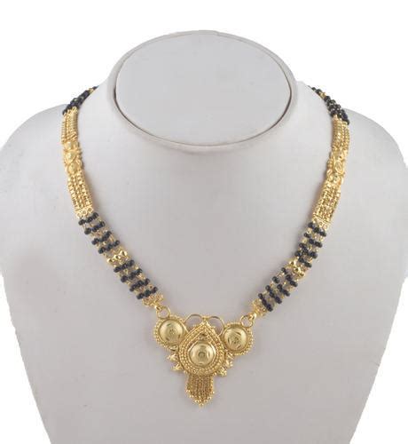 Mangalsutra Gold Plated Black Beads Traditional Indian Mangalsutra