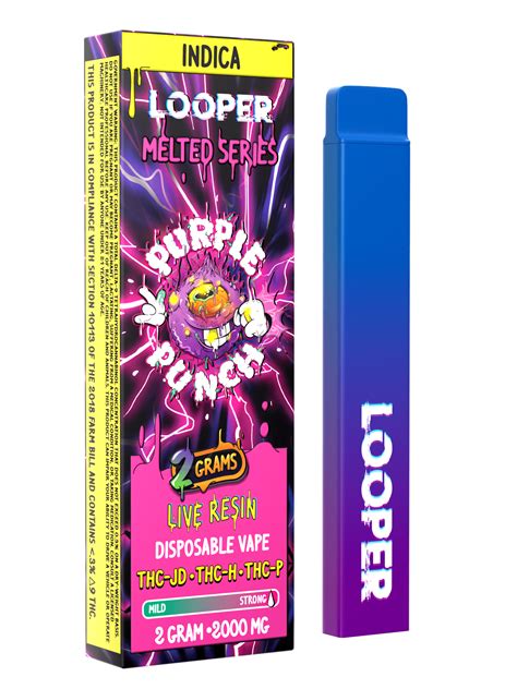 Shop Looper Melted Series Live Resin Disposable Vape Purple Punch