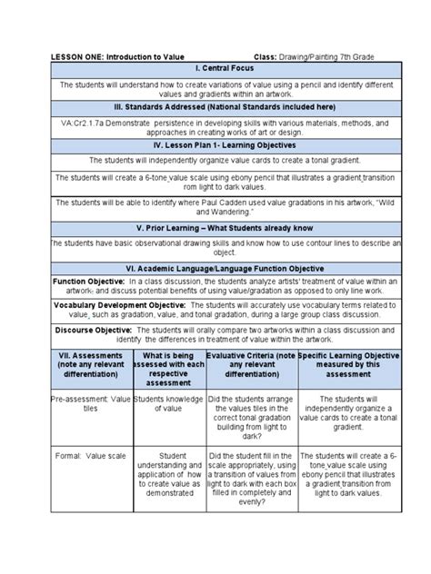 Edtpa Learning Segment Lesson Plans Pdf Shadow Educational Assessment