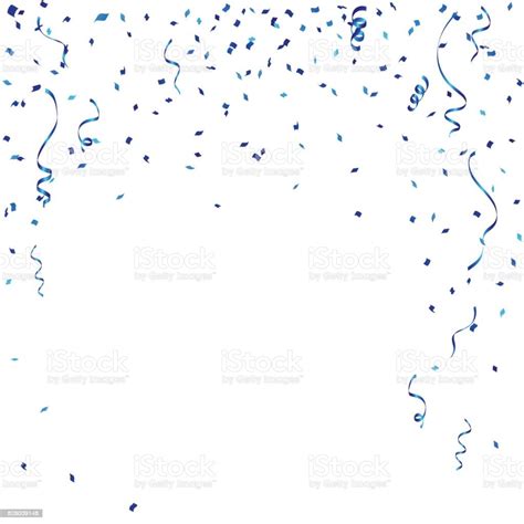 Celebration Background With Confetti Blue Isolated On White Transparent