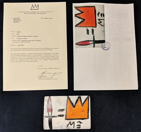 Sold Price Jean Michel Basquiat Postcard Artwork Knife And Crown