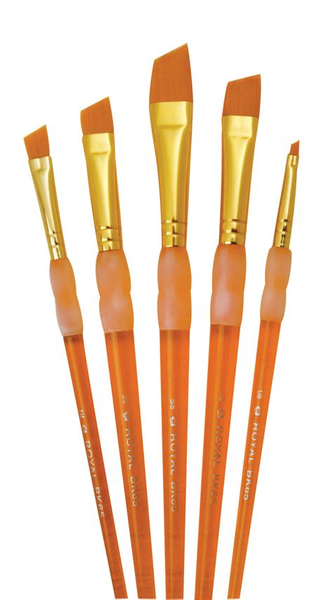 Royal Brush Big Kids Choice Deluxe Angular Synthetic Paint Brush Set