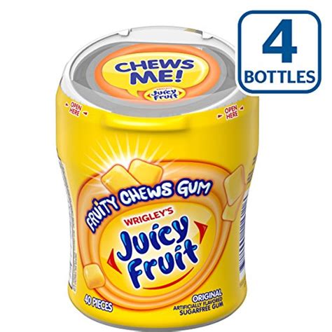Juicy Fruit Gum Fruity Chews Original Sugarfree Gum 40 Piece Bottle 4
