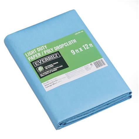 Everbilt 9 Ft X 12 Ft Slip Resistant Paperpoly Drop Cloth 912nw