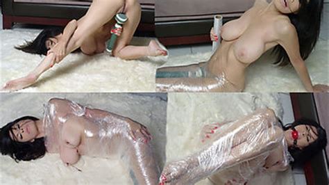 Wrap Big Breasted Ashley Renee Bound With Plastic Wrap To Cum With A Vibrator Wmv Ashley Renee