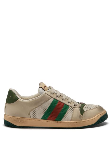 Screener Leather Trainers Neutral Gucci Matchesfashion Fr