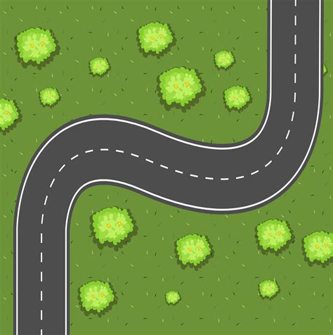 Aerial View Of Road On The Green Land 430977 Vector Art At Vecteezy