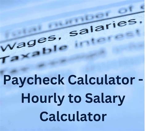 Hourly To Salary Calculator Free Paycheck Calculator Michael Ryan