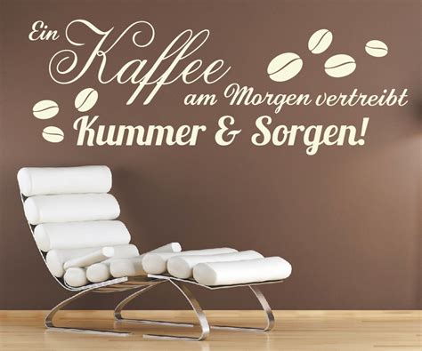 Wandtattoo Spruch Kaffee Am Morgen Vertreibt Kummer 3