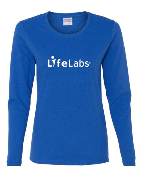 Ladies Gildan Long Sleeve Shirt Royal Blue Lifelabs