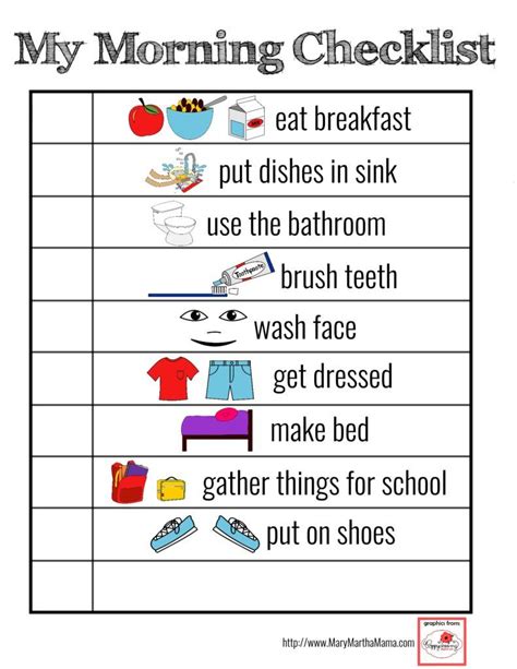 Morning Routine Visual Schedule Visual Schedule Life Skills Special