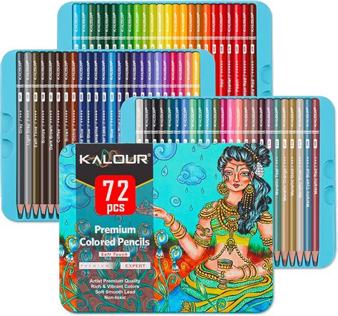 Kalour Premium Colored Pencilsset Of 72 Colorsartists Soft Core With