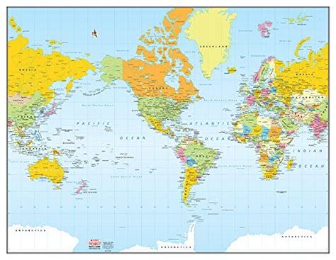 Colorful Political World Wall Map Gloss Laminated Wide World Maps And More