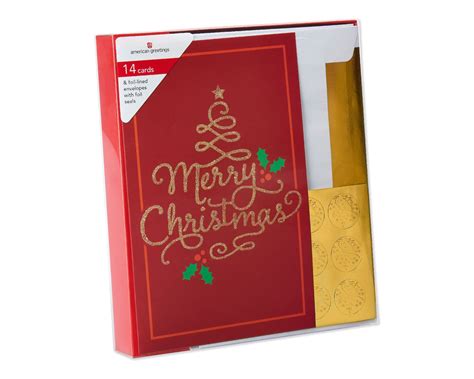 Holly Christmas Boxed Cards 14 Count American Greetings