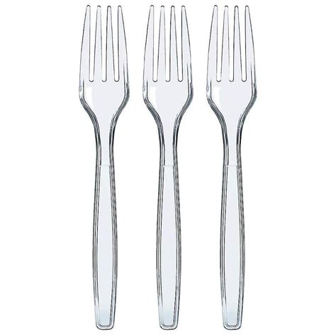 Disposable Clear Plastic Cutlery Utensils Heavyweight 100 Count Forks 人気の