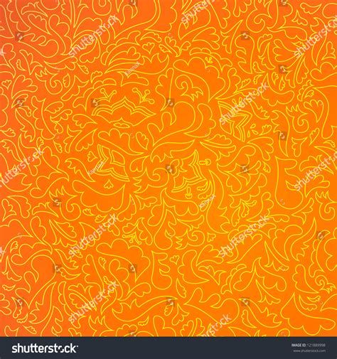 Abstract Orange Pattern Floral Background Vector Stock Vector Royalty