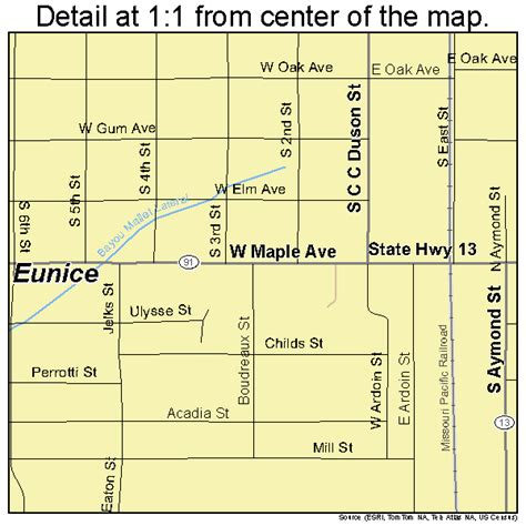Eunice Louisiana Street Map 2224565