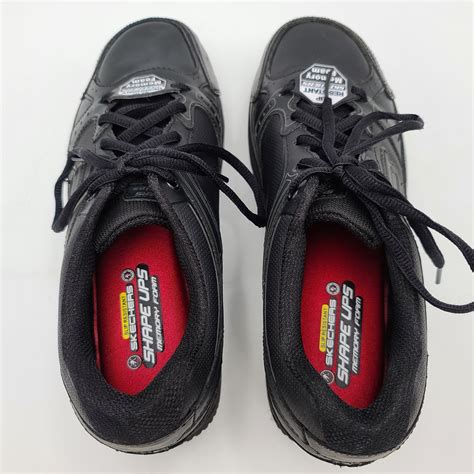 Skechers Womens Size 8 Black Work Shape Ups Shoes Memory Foam 76557 Ebay