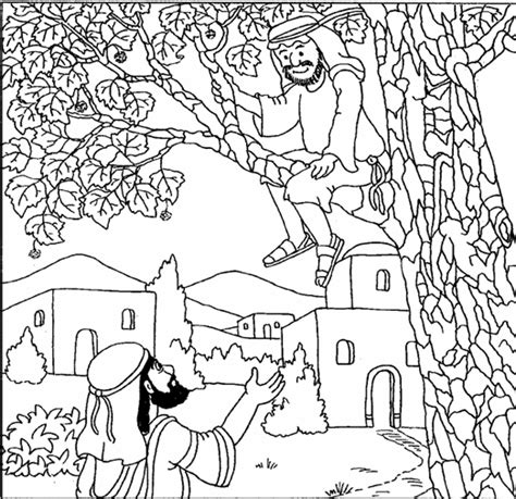 Jesus And Zacchaeus Coloring Page Coloring Home