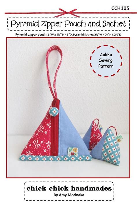 Pdf Pyramid Zipper Pouch And Sachet Sewing Pattern Zakka Etsy