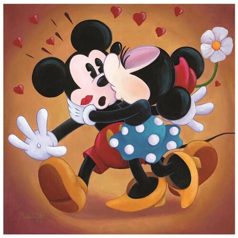 Mickey And Minnie Kissing Giclée By Michelle Stlaurent Shopdisney