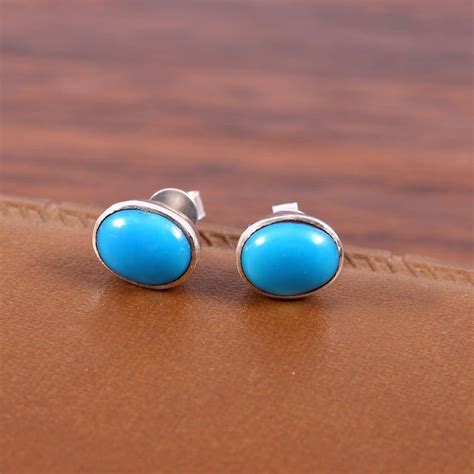 Natural Turquoise Studs Simple Bezel Setting Turquoise Studs Etsy In