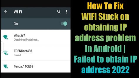 How To Fix WiFi Stuck On Obtaining IP Address Problem In Android Failed To Obtain IP Address
