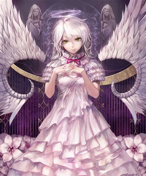 Emotionless Anime Girl With White Hair And Purple Eyes