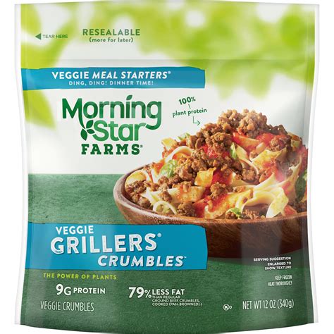 Morningstar Farms Veggie Meal Starters Crumbles Grillers Original 12