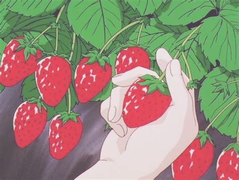 𝖇𝖚𝖌𝖒𝖊𝖆𝖙 Aesthetic Anime Strawberry Drawing Anime Wallpaper