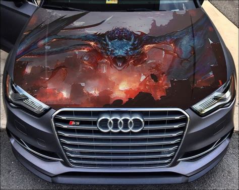 vinyl car hood wrap full color graphics decal dragon sticker inspire uplift in 2023 vinyl