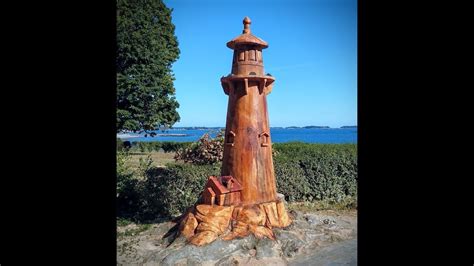 Chainsaw Carving 12 Ft Lighthouse Time Lapse Youtube