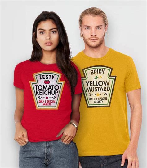 Ketchup And Mustard Couples Halloween Costume Shirts