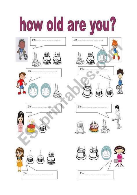 How Old Are You Esl Worksheet By Darderm