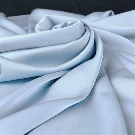 Light Blue Silk Satin Fabric By The Yard Lingerie And Dress Etsy
