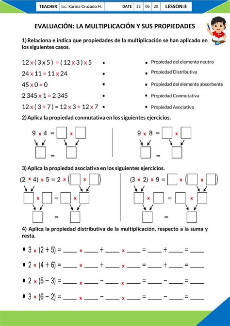 Ejercicio De Eval Propiedades De La Multiplicaci N Math Anchor Chart